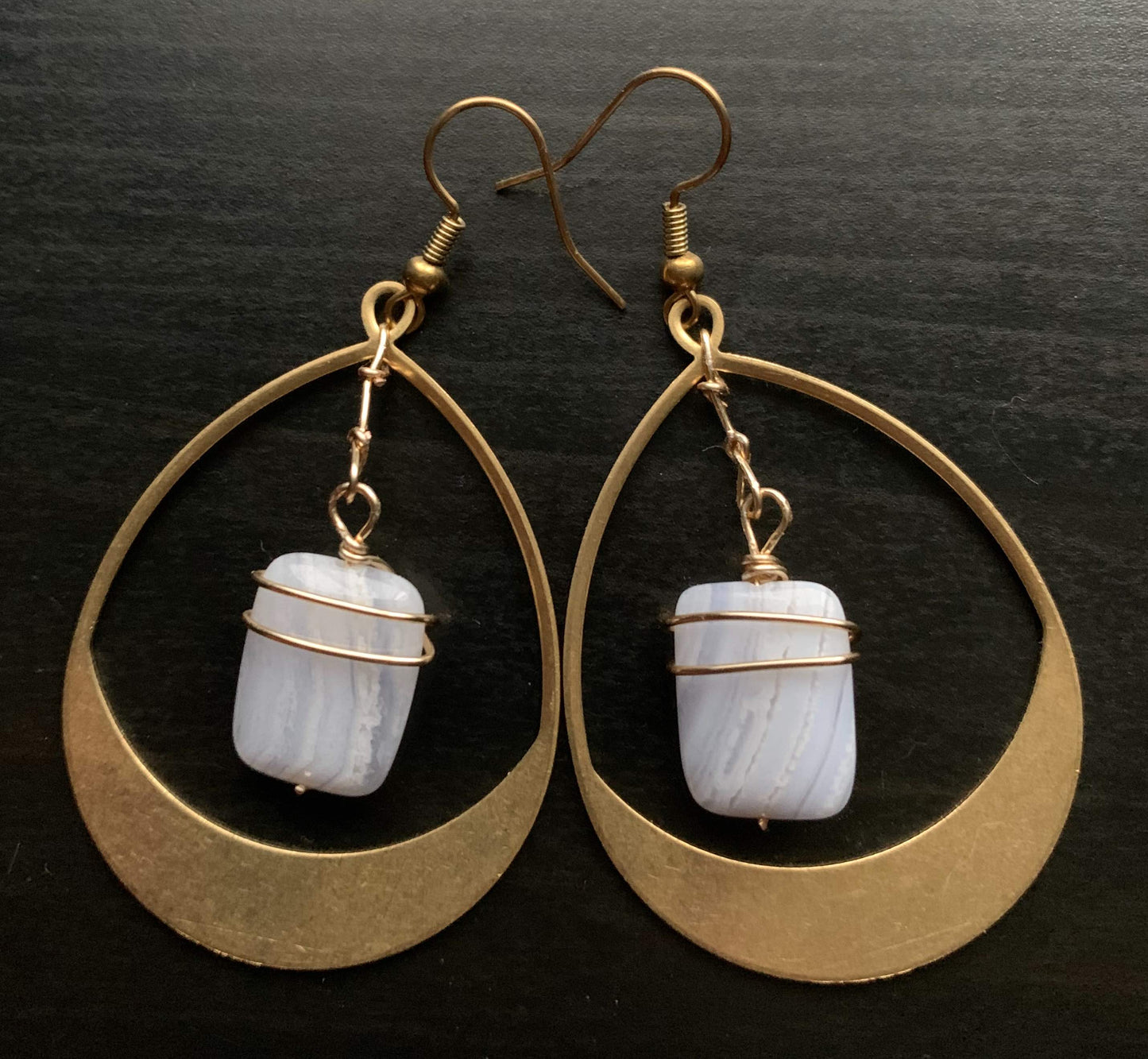 Blue Lace Agate Teardrops