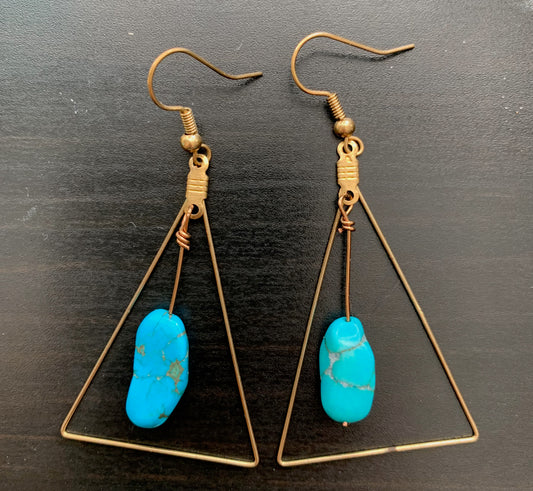 Turquoise triangles- large size