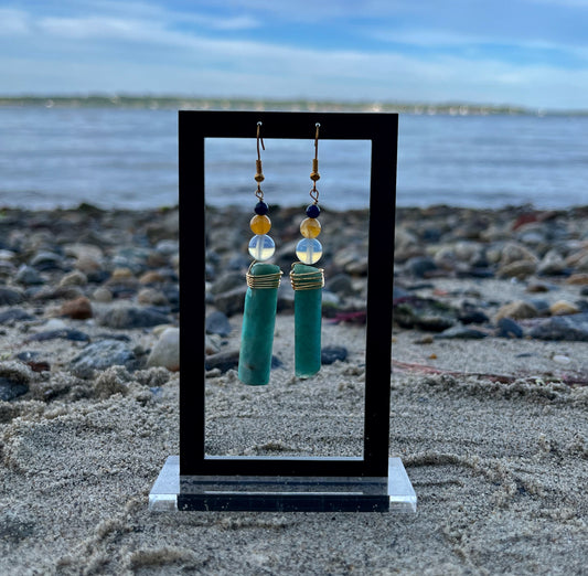 Amazonite Heart Anchoring Dangles