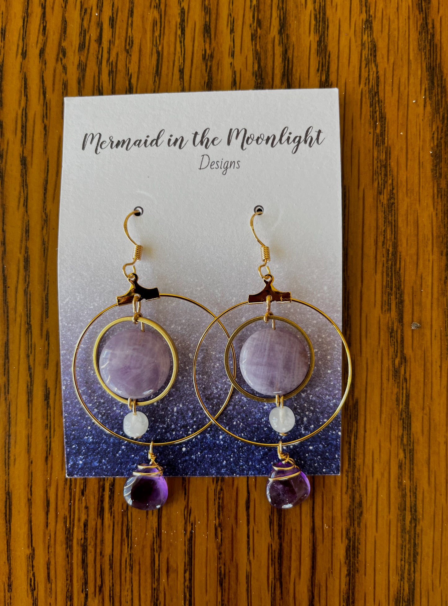 Amethyst and Moonstone Concentric Circles