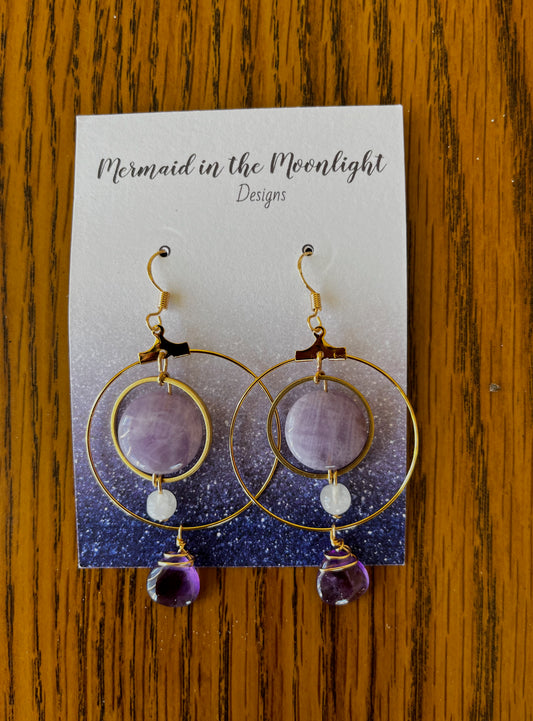 Amethyst and Moonstone Concentric Circles