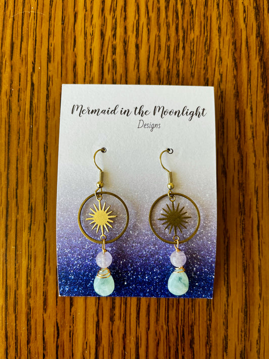 Flourite and Amethyst Sundrops