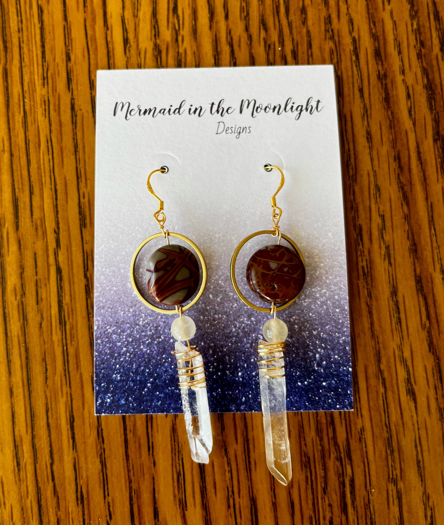 Agate and yellow calcite Drops