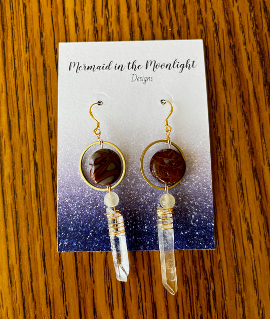 Agate and yellow calcite Drops