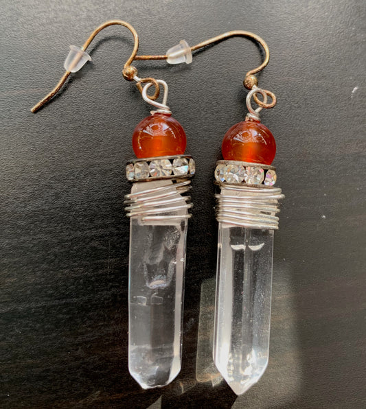 Orange Agate Quartz Points