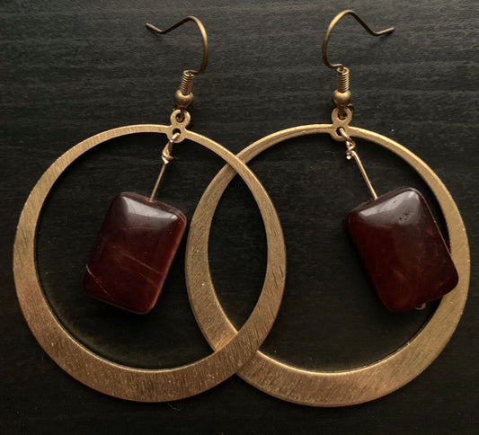 Red Tigers Eye Hoops