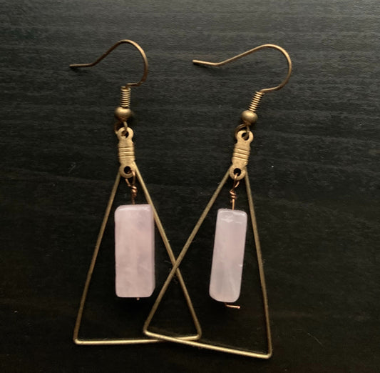 Small Rose Quartz Triangles
